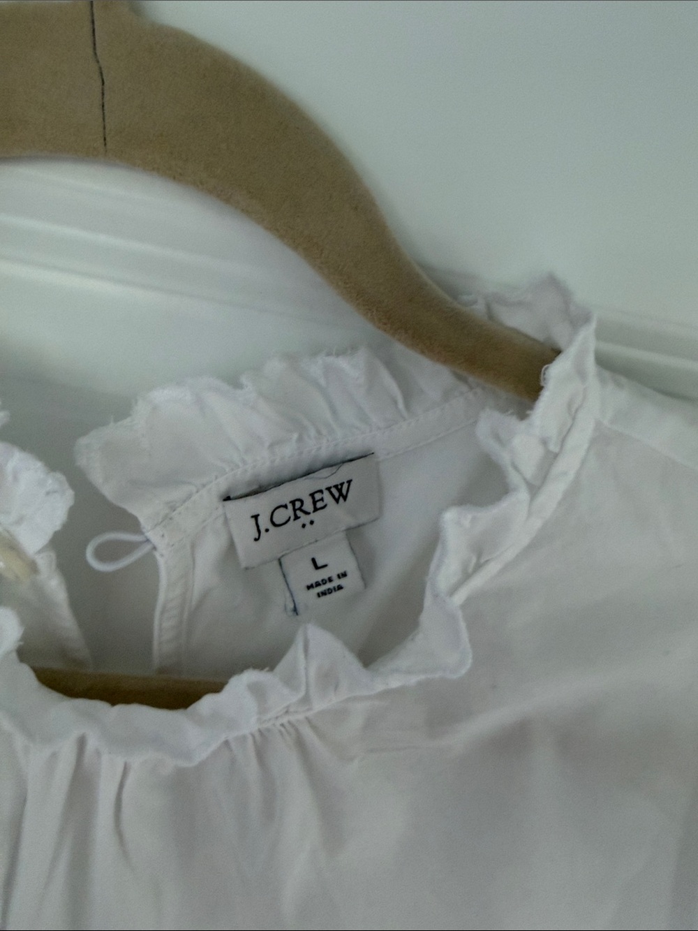 J. Crew White Ruffle Sleeveless Blouse - Picture 2 of 3